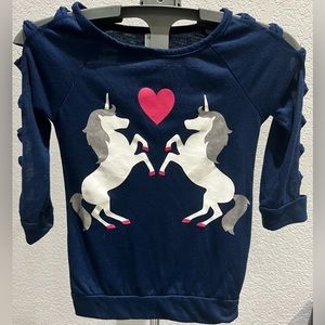 Arizona Jean Co girls tunic unicorn, size S (7/8), blue